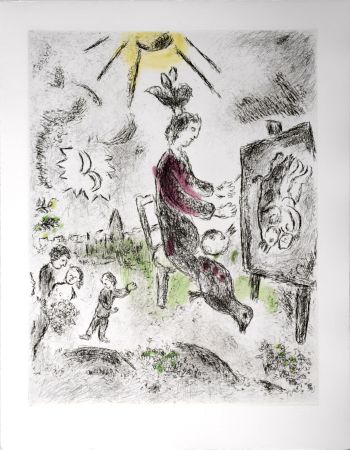 Etching And Aquatint Chagall - Celui qui dit les choses sans rien dire, 1976 - PLATE 10