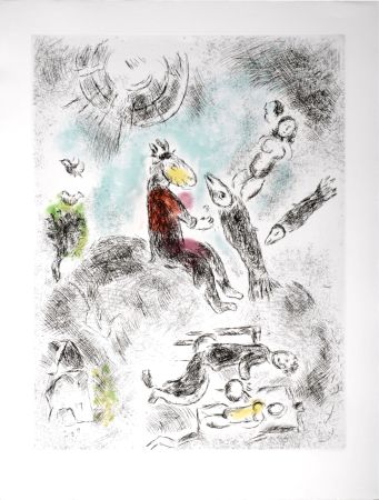 Etching And Aquatint Chagall - Celui qui dit les choses sans rien dire, 1976 - PLATE 12
