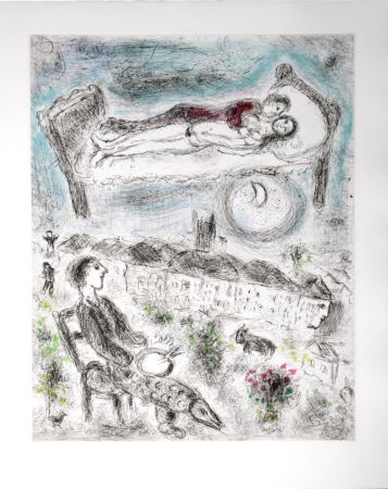 Etching And Aquatint Chagall - Celui qui dit les choses sans rien dire, 1976 - PLATE 13
