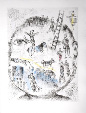 Etching And Aquatint Chagall - Celui qui dit les choses sans rien dire, 1976 - PLATE 14