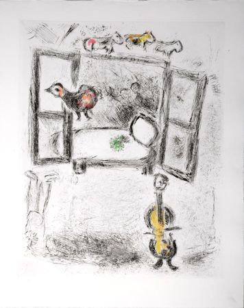 Etching And Aquatint Chagall - Celui qui dit les choses sans rien dire, 1976 - PLATE 15
