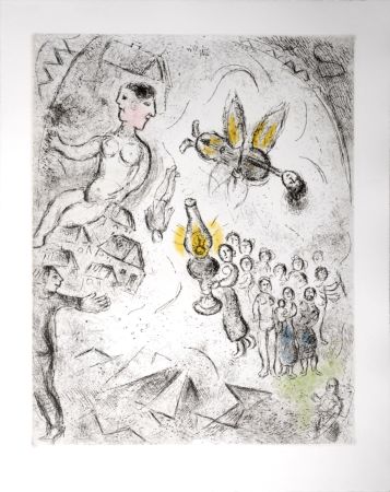 Etching And Aquatint Chagall - Celui qui dit les choses sans rien dire, 1976 - PLATE 18