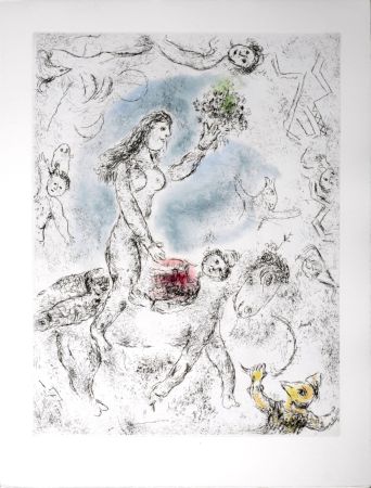 Etching And Aquatint Chagall - Celui qui dit les choses sans rien dire, 1976 - PLATE 22