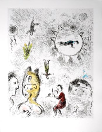Etching And Aquatint Chagall - Celui qui dit les choses sans rien dire, 1976 - PLATE 24