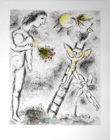 Etching And Aquatint Chagall - Celui qui dit les choses sans rien dire, 1976 - PLATE 25