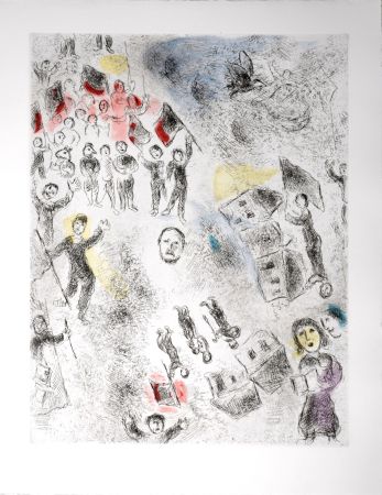 Etching And Aquatint Chagall - Celui qui dit les choses sans rien dire, 1976 - PLATE 5