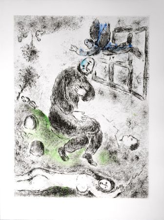 Etching And Aquatint Chagall - Celui qui dit les choses sans rien dire, 1976 - PLATE 6