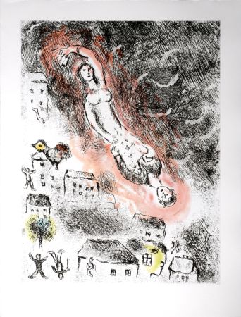Etching And Aquatint Chagall - Celui qui dit les choses sans rien dire, 1976 - PLATE 9