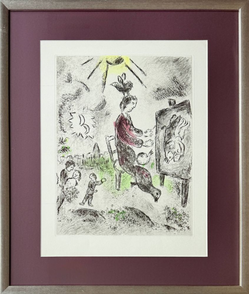 Etching And Aquatint Chagall - Celui qui dit les choses sans rien dire, Planche XVI