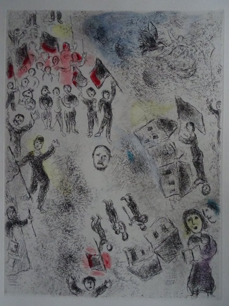 Etching And Aquatint Chagall - Celui qui dit les choses sans rien dire, plate 11.