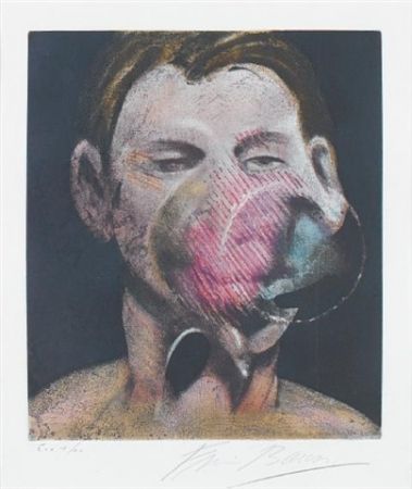 Etching And Aquatint Bacon - Central panel  from 3 studies for a portrait of Peter Beard I 
