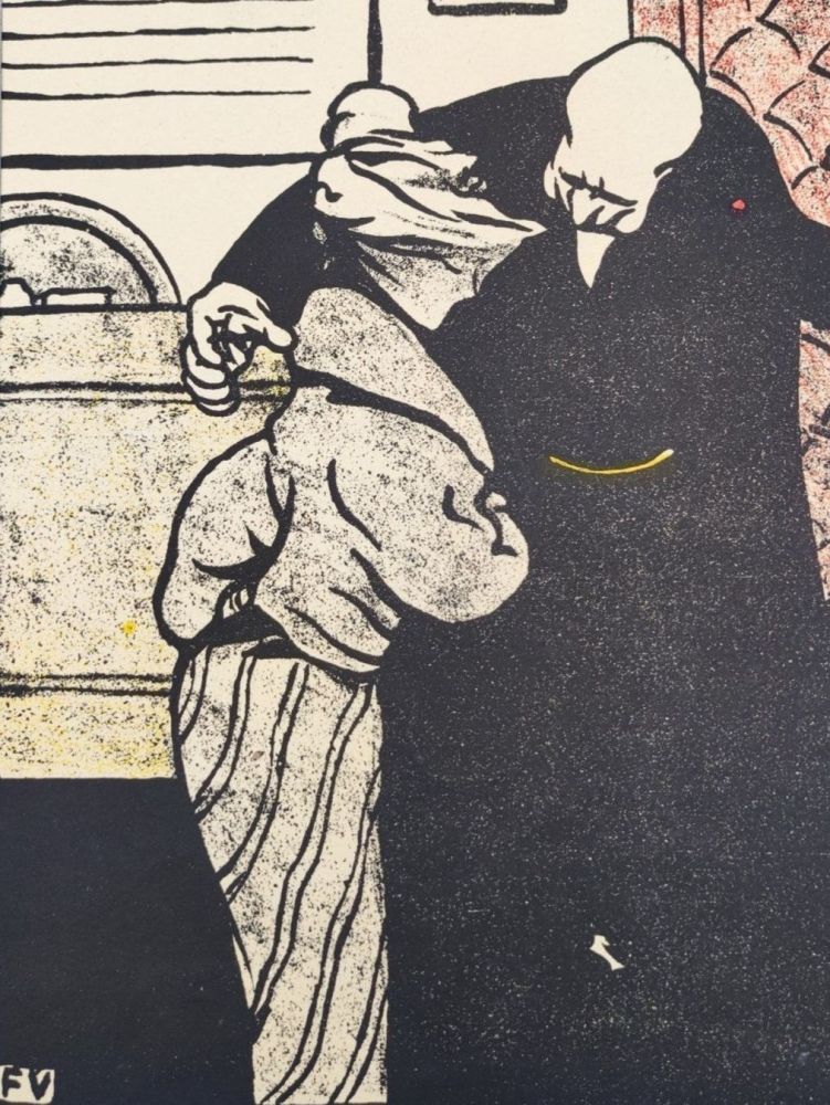 Lithograph Vallotton - C'est pour votre papa... Passez donc dans mon cabinet. 