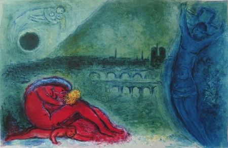 Lithograph Chagall - Chagall- Quai de la Tournelle