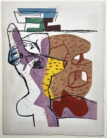 Lithograph Le Corbusier - CHAIR (Le Poème de l'angle droit, 1955). Planche 11.