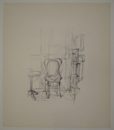Lithograph Giacometti - Chaise et guéridon. 