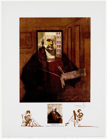 Lithograph Dali - Changes in Great Masterpieces Rembrandt “Portrait du Pientre par lui-meme