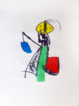 Etching Miró - Chanteur des rues
