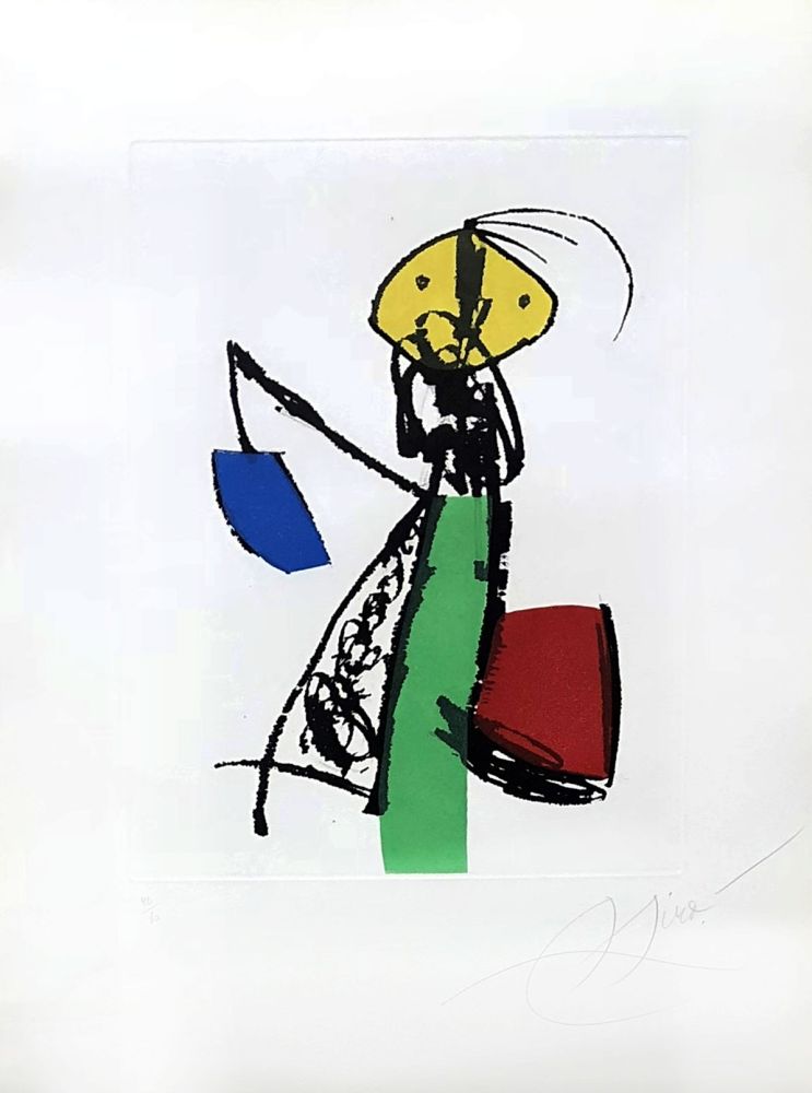 Etching Miró - Chanteurs des rues