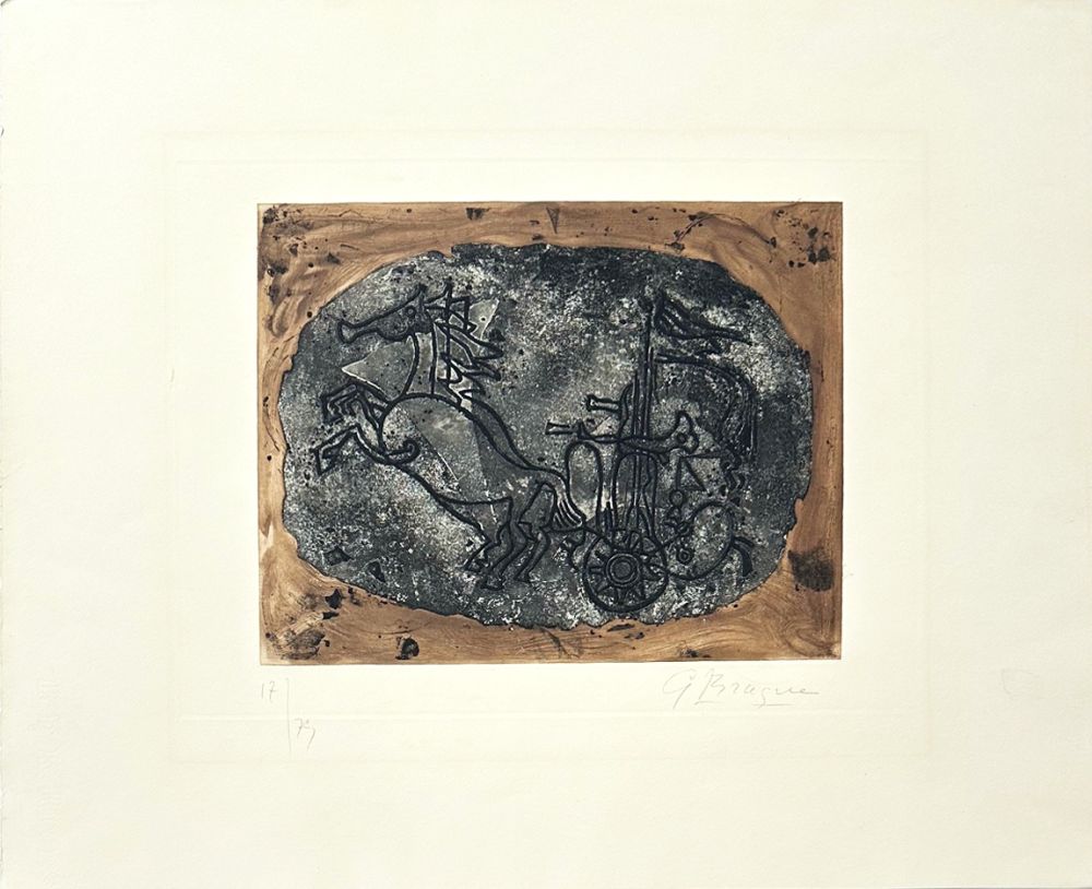 Etching Braque - Char noir