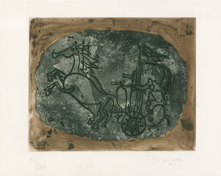Engraving Braque - Char noir
