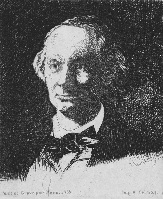 Engraving Manet - Charles Baudelaire de face
