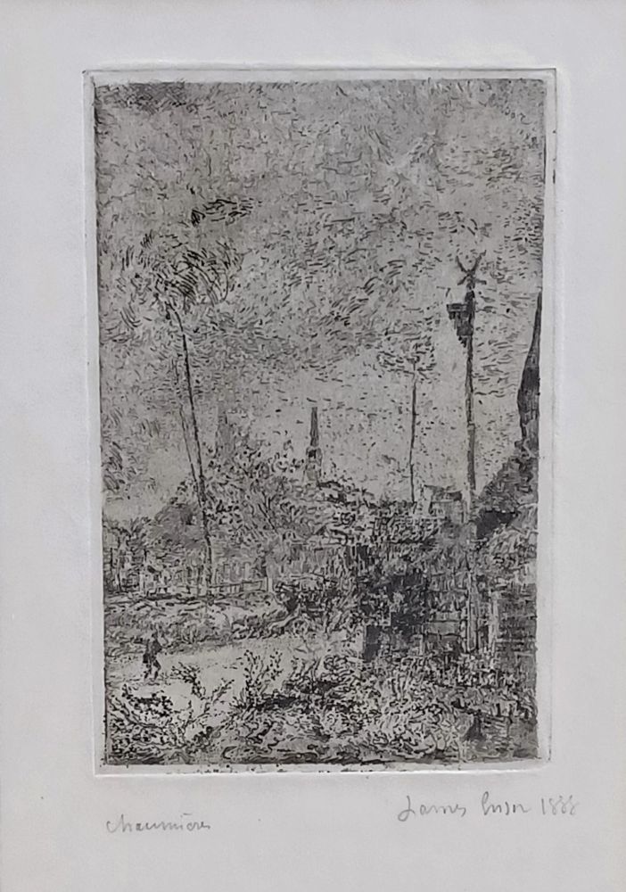 Etching Ensor - Chaumières