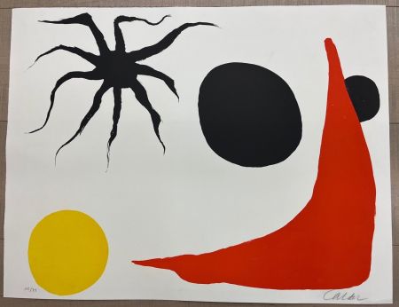Lithograph Calder - Chaussette Rouge