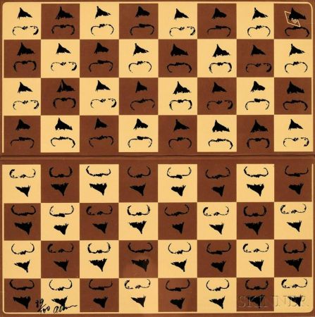 Screenprint Arman - Chessboard in Hommage to Marcel Duchamp's L.H.O.O.Q.