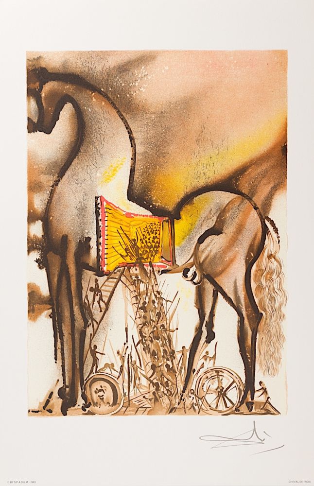 Lithograph Dali - Cheval de Troie (Trojan Horse)