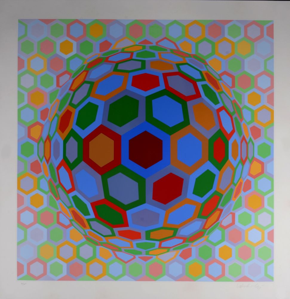 Screenprint Vasarely - Cheyt-MC3, 1974 - Hand-signed