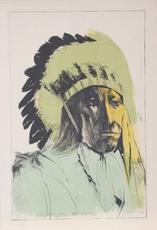 Lithograph Baskin - Chief American Horse - Oglalla Sioux