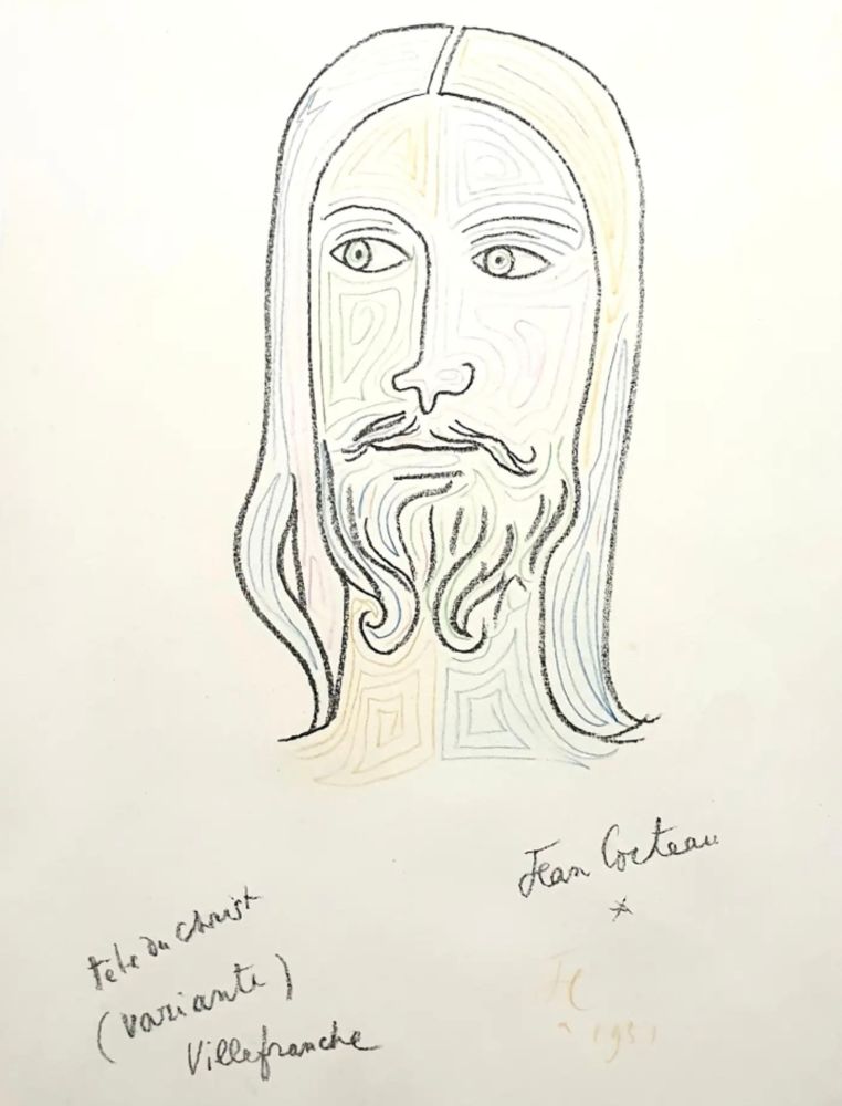 Lithograph Cocteau - Christ