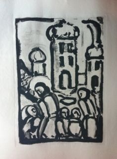 Etching And Aquatint Rouault - Christ among the poor