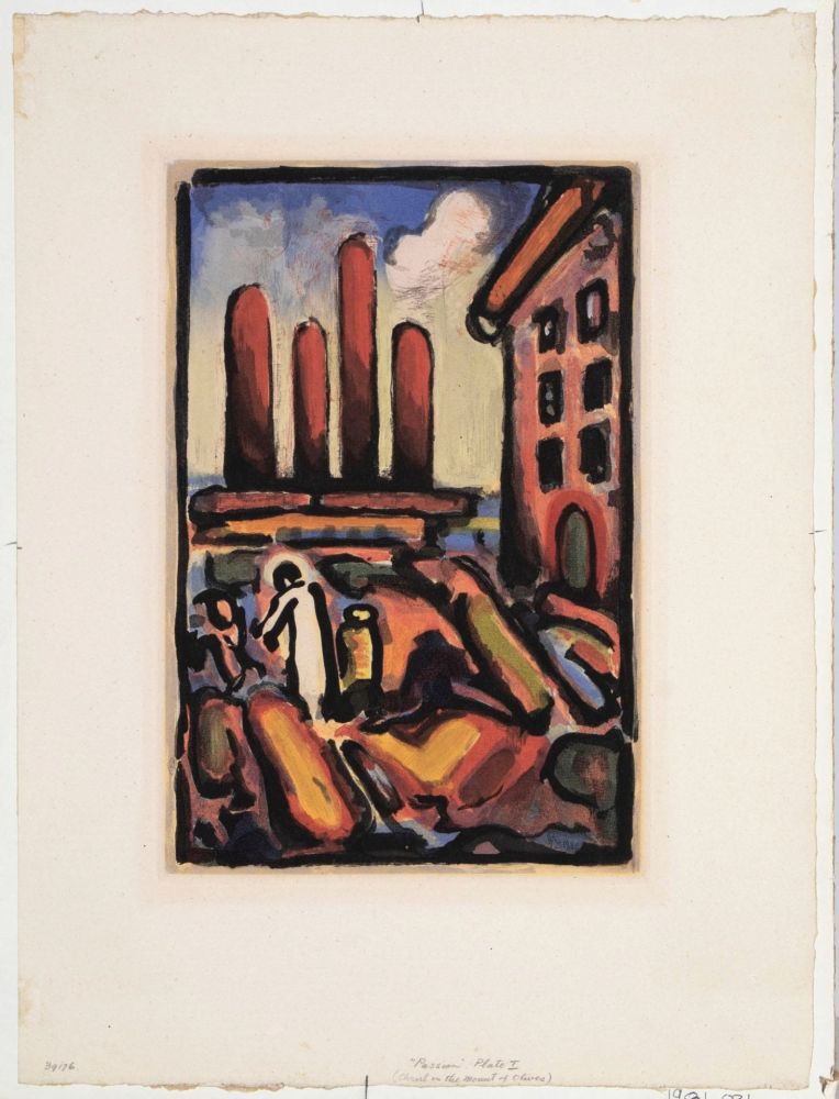 Aquatint Rouault - Christ au Faubourg