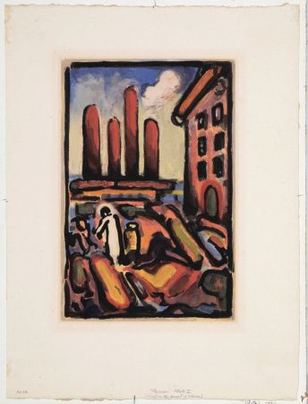 Aquatint Rouault - Christ au Faubourg