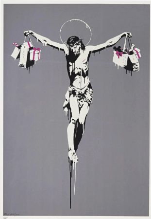 Screenprint Banksy - Christ With Shopping Bags