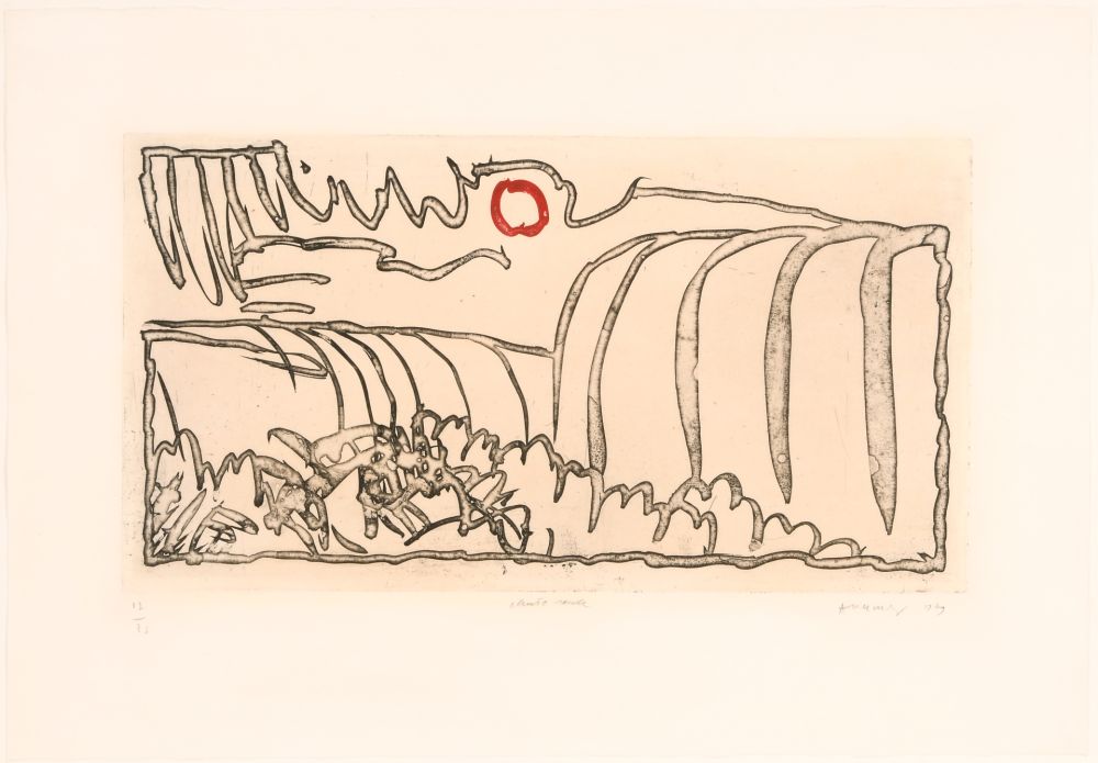 Engraving Alechinsky - Chute seule