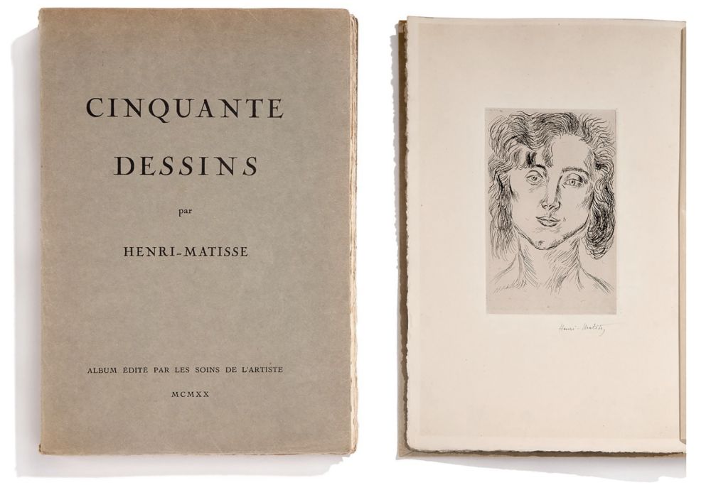 Etching Matisse - CINQUANTE DESSINS. Avec une gravure originale signée à l'encre par Henri Matisse.