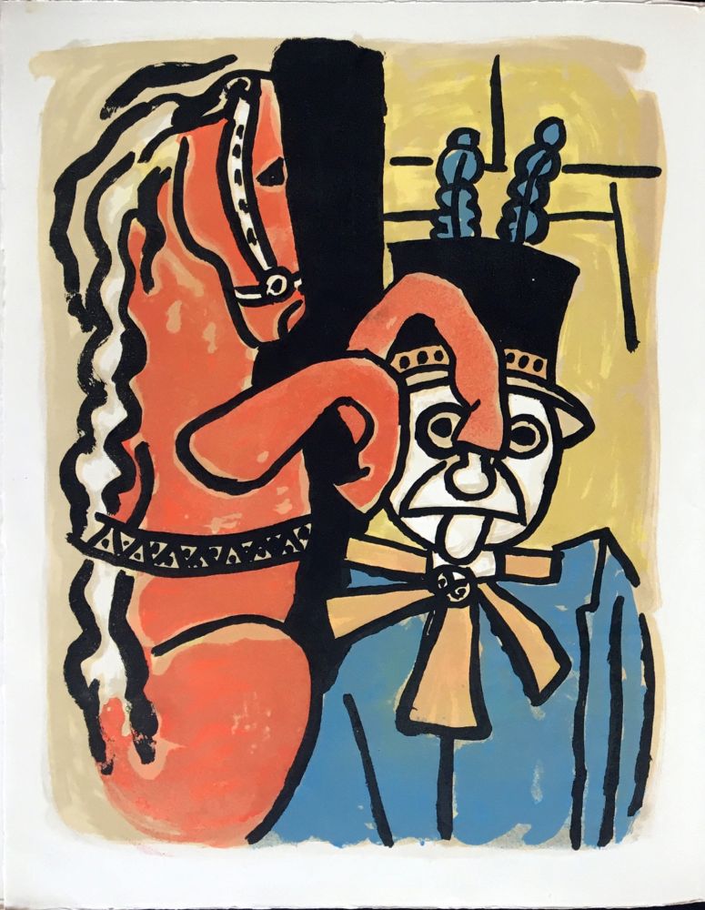 Lithograph Leger - Cirque : Dompteur et cheval. 1950