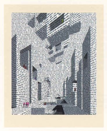 Lithograph Acconci - City of Words