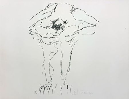 Lithograph De Kooning - Clam Digger from Portfolio 9