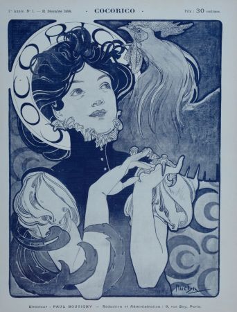 Lithograph Mucha - Cocorico, 1898