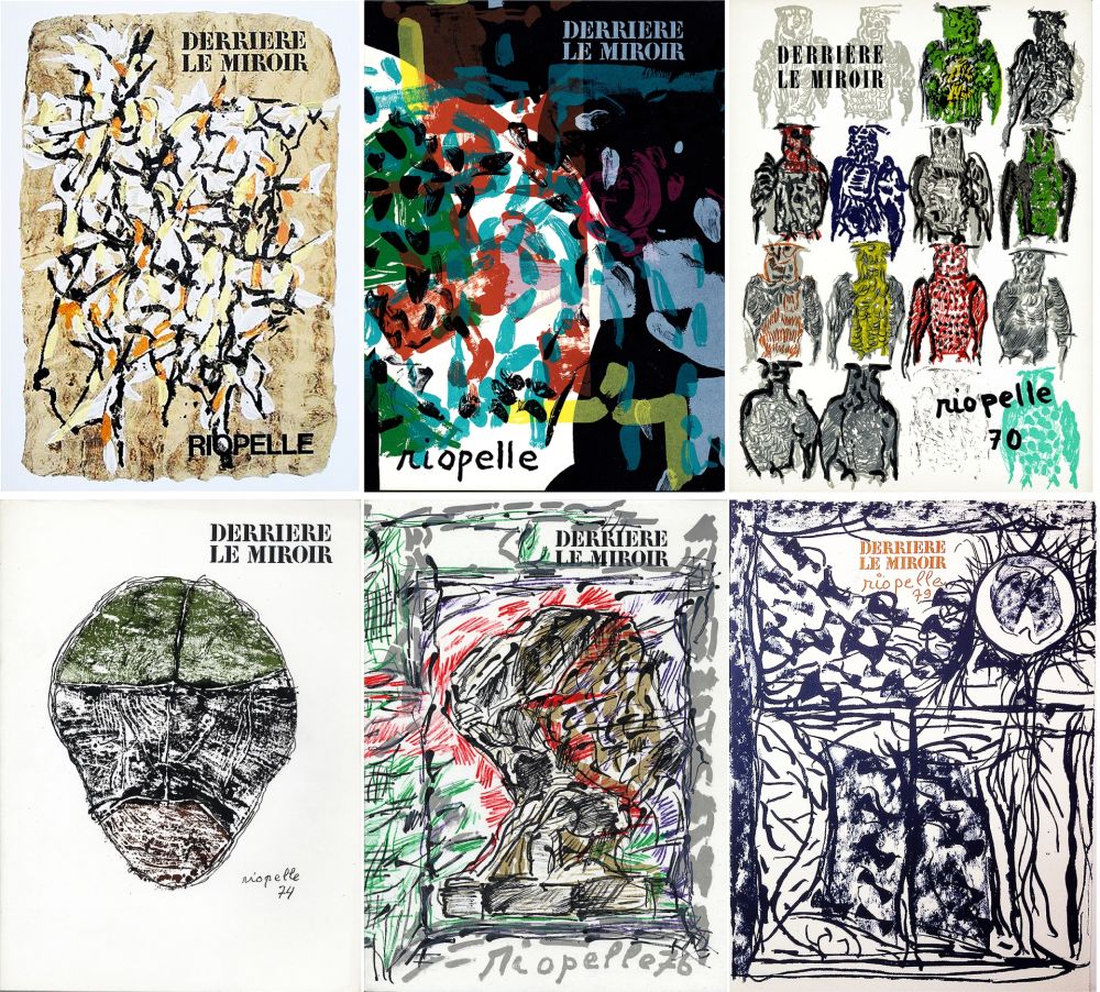 Illustrated Book Riopelle - Collection complète des 6 volumes de DERRIÈRE LE MIROIR consacrés à Jean-Paul Riopelle: 49 LITHOGRAPHIES ORIGINALES (parus de 1966 à 1979). 
