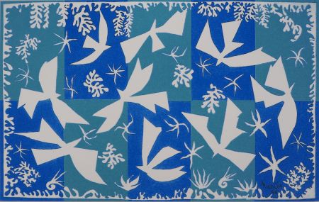Screenprint Matisse - Colombes dans le ciel