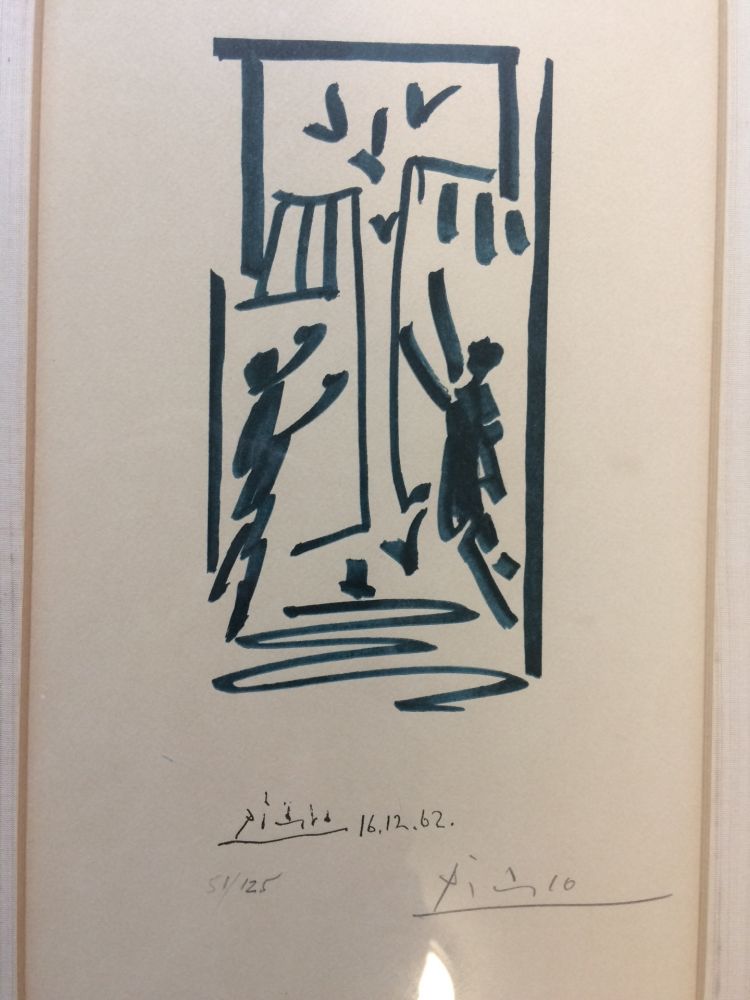 Lithograph Picasso - Colombes et prisonniers (pour les exiles espagnols)