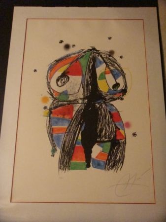 Lithograph Miró - Colombine aux idees noires