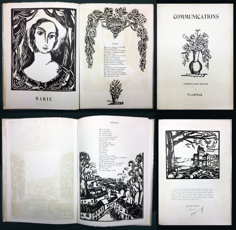 Illustrated Book Vlaminck - COMMUNICATIONS. Poèmes & bois graves (1921).