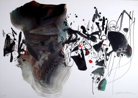 Lithograph Chu Teh Chun  - Composition