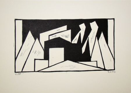 Woodcut Maatsch - Composition, 1924