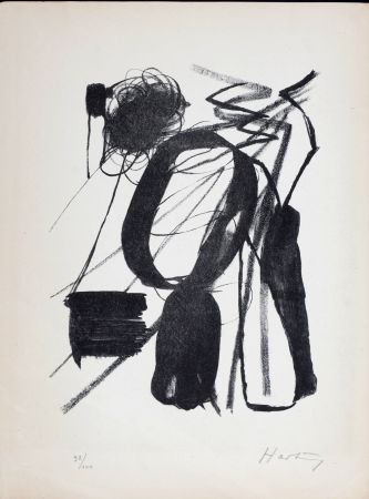 Lithograph Hartung - Composition, 1946 - Hand-signed